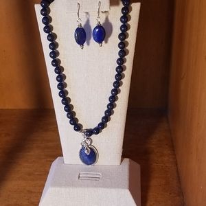 8mm natural Egyptian Lapis Lazuli necklace,earings